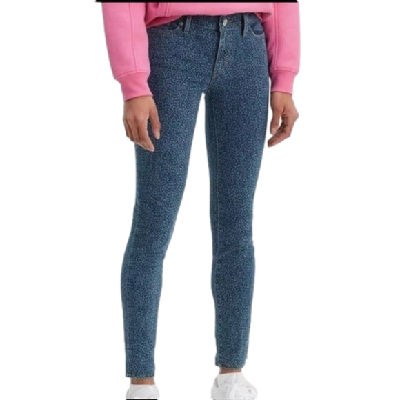 Levi's Denim - Levi’s 711 Skinny Animal Leopard Cheetah Blue Jeans Size 29